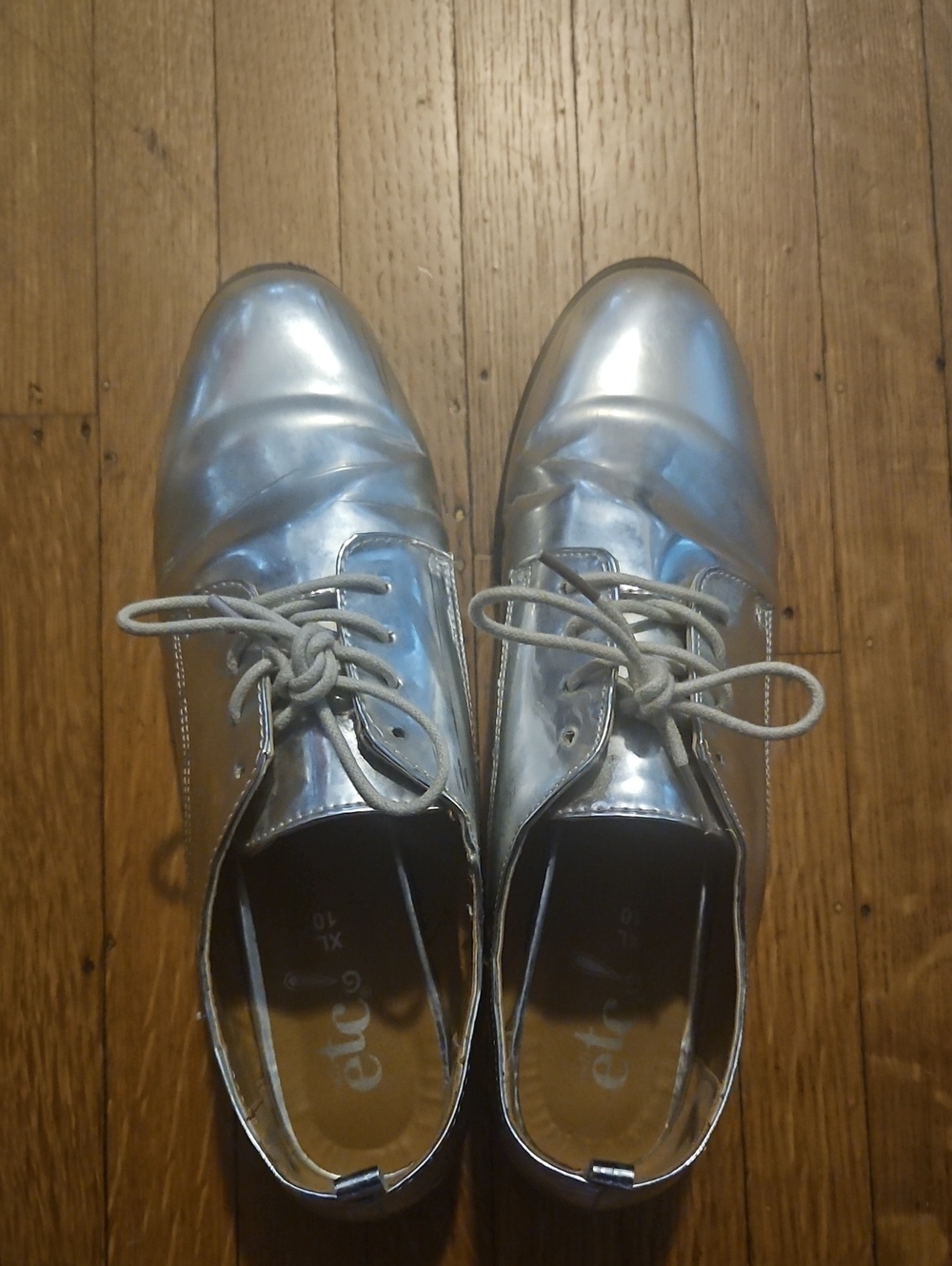 Silver Lace-up Dress Shoes